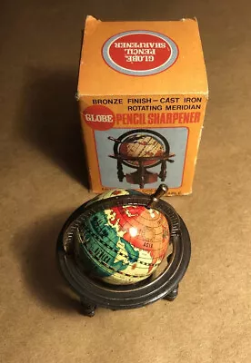 Vintage Cast Iron Globe Pencil Sharpener Hong Kong  Globe Turns! • $9.50