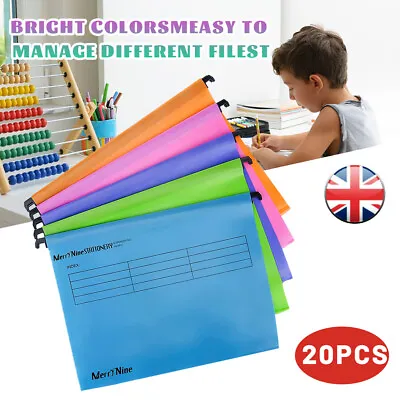 £15.99 • Buy 20Pcs Hanging Suspension Files Tabs Insert Filing Cabinet A4 Or Foolscap Folders