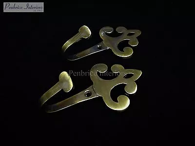 £18.99 • Buy 10 Solid Antique Brass Fleur De Lys 10cm Best Quality Traditional Door Brassware