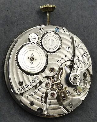 Hamilton 921 Pocket Watch Movement 21 Jewel Runs Great H709 • $100