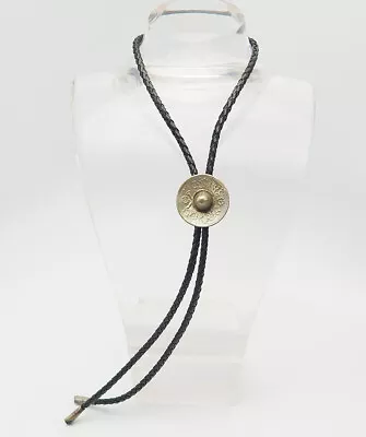 Sombrero Hat Vintage Sterling Silver Leather Bolo Tie Necklace Mexico • $28