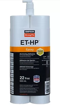 Simpson Strong-Tie ET-HP 22 Oz. Epoxy Adhesive Cartridge With Nozzle • $32.99