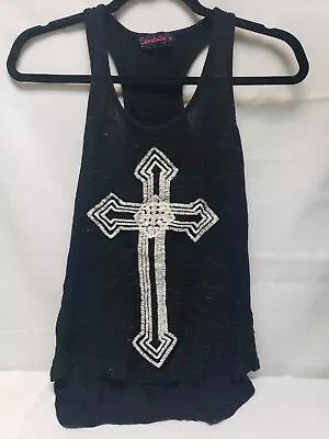 Annabelle Cross Tank Size Small Gently Used White Cross On A Black Tank Top Sz S • $9.99