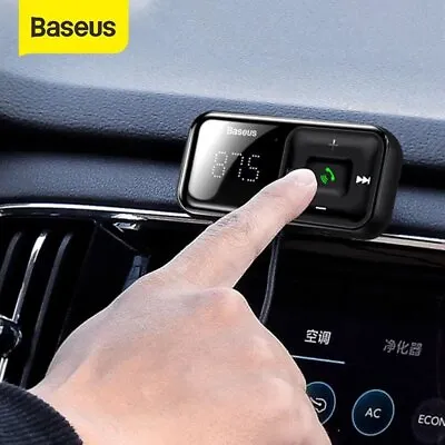 Baseus Handsfree Car Charger Kit FM Transmitter Bluetooth Radio MP3 Music Player • £17.15