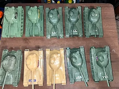 Lot Of 10- Vintage Plastic Toy 5” Green & Tan U.S.A. Army Tanks Made In China • $40