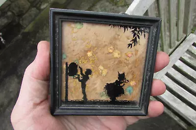 Vintage Fisher Hand Painted Silhouette 4  X 4  • $14