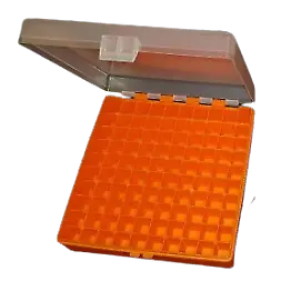 Megaline 9mm Ammo Box 100 Rounds Capacity Orange With Opaque Lid - 550-1000XL • $21.99