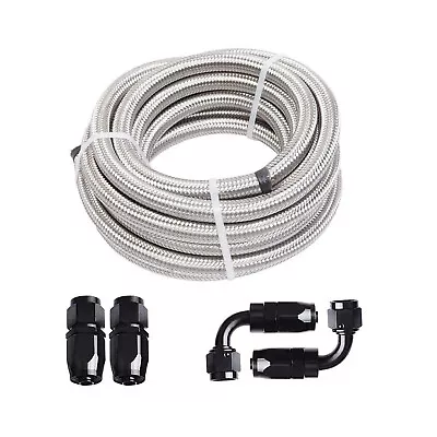 12AN/10AN/8AN/6AN/4AN Fitting Stainless Steel Braided Oil Fuel Hose Line Kit 5FT • $20.78