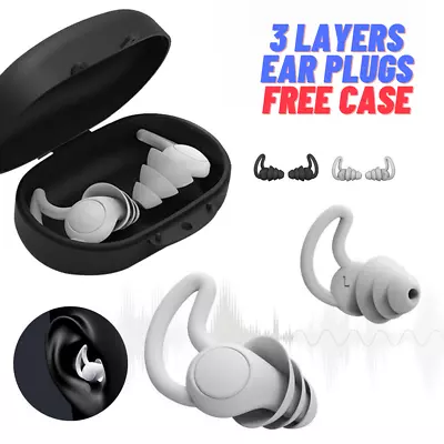 Uk Noise Cancelling Comfortable 3 Layer Earplugs 40db Ear Plugs For Sleep/work • £5.95