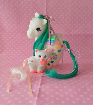 My Little Pony G1 Style HQG1C Custom 'Funky Love' Pony & Custom Kitty Ooak MLP X • £49