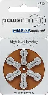 60 Powerone Size 312 Hearing Aid Batteries Made In Germany Genuine 60 Batteries • $16.25