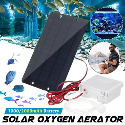 £13.99 • Buy 💦 Solar Powered Oxygenator Pond Portable Water Oxygen Pump Air Stone Aerator UK