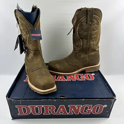 Durango Mens Maverick Pro Steel Toe Waterproof Western Work Boots Brown Size 11W • $119.95