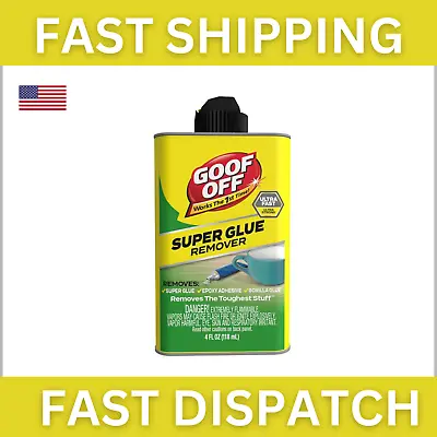 Super Glue Remover 4 Oz. Goof Off Removes Super Glue (Acrylic) Epoxy Adhesives • $8.71