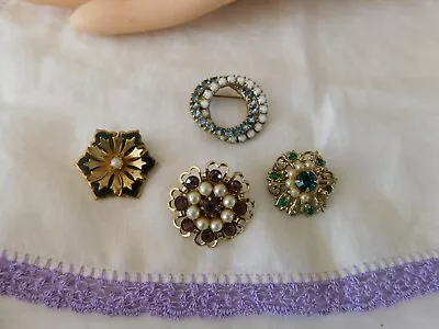 Vintage Rhinestone Pins And Brooch Lot Coro & Others • $15.50