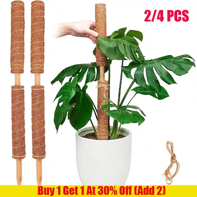 4X Moss Poles Extendable Coco Coir  Poles House Plant Support Totem Poles Garden • £7.29