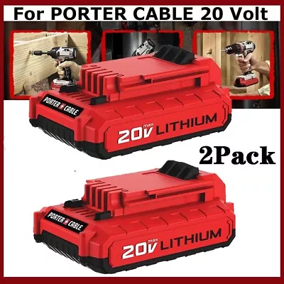 2Pack Lithium-Ion 20 Volt Battery For PORTER CABLE 20V Max PCC685L PCC680L Tools • $33