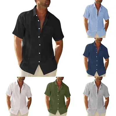 £15.95 • Buy Men's Summer Guayabera Dress Shirt Cuban Latin Style For Casual And Beach Wear