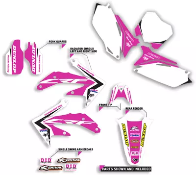 2002 2003 2004 Honda Crf 450 R Graphics 02-04 Crf450r Pink Decals Sticker Kit • $104.99