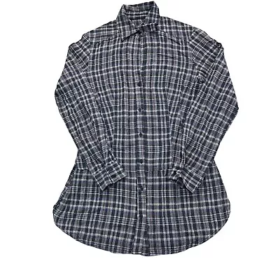 Trf Flannel Shirt Check Plaid Pattern Long Sleeve Grey Womens Medium • £11.99