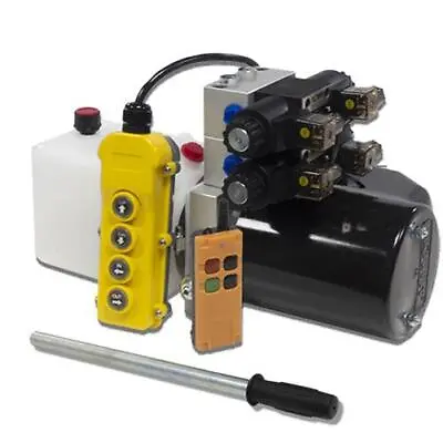 Flowfit 12V DC Double Acting Solenoid Hydraulic Power Pack W Tank Pump Remote • £990.93