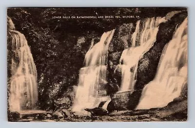 Milford PA-Pennsylvania Lowers Falls On Raymonskill Vintage C1944 Postcard • $8.99