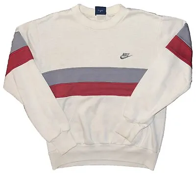 Vtg 80s Nike Blue Tag Colorblock Red Gray Jordan Crewneck Sweatshirt Medium • $49.95