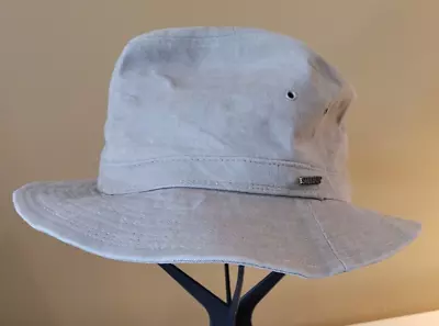 VTG STETSON Distressed Bush Safari Hat Cotton Canvas Fedora Bucket Hat - Size L • $40