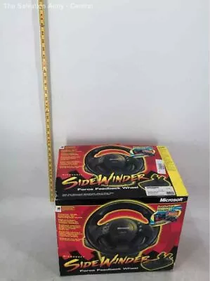 Microsoft Sidewinder Force Feedback Black PC Game Steering Wheel & Pedals W/ Box • $9.99