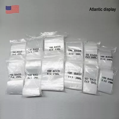 Clear Zip Seal Plastic Bags Jewelry Zipper Top Lock Reclosable Baggies 2ML • $9.45