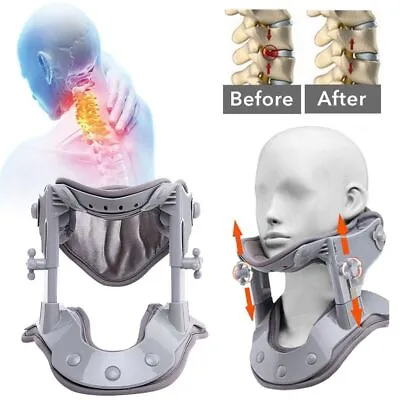 Pain Relief Therapy Cervical Neck Traction Device Neck Brace Collar Stretcher UK • £32.89