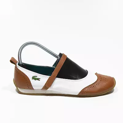 LACOSTE Antibes Slip On Shoes Brown Leather Womens UK 6 • £31.99