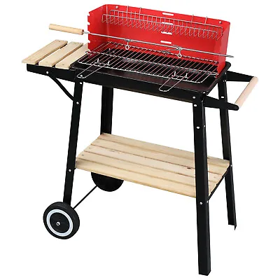 Outdoor BBQ Grill Charcoal Barbecue Patio Backyard Meat Cooker With 2 Wheels • $26.99