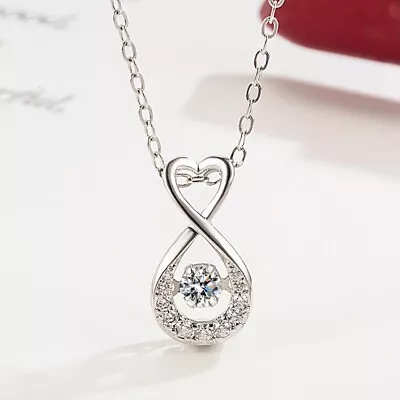 925 Sterling Silver  Heart Pendant Chain Cute Necklace Womens Jewellery New Gift • £4.99