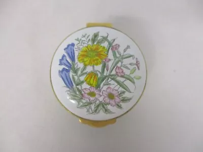 $36 • Buy CRUMMLES & CO ENGLAND GREEN ENAMEL HINGED TRINKET BOX W SPRING FLOWERS