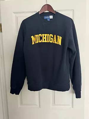 Gear University Of Michigan Navy Tackle Twill Crewneck Sweatshirt Men's Medium • $10.95