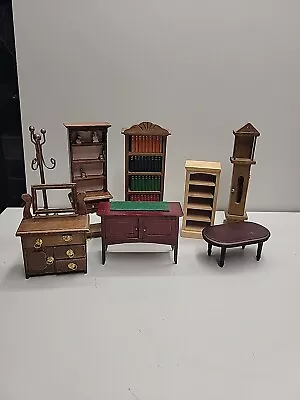 Lot Of 8 Dollhouse Miniatures Handcrafted Furniture Some Vintage Estate Sale • $30