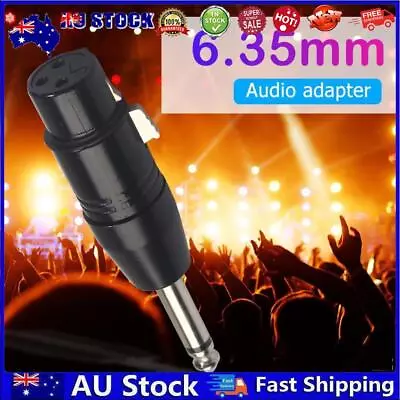 AU XLR 3Pin Female To 1/4 Inch 6.35/6.5mm Male Mono Audio Adapter Plug Converter • $8.01