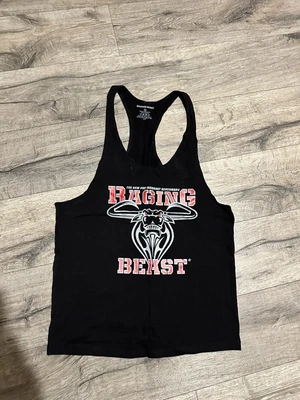£3 • Buy Gym Vest Stringer Tank Black Raging Bull Size Medium 🔥🔥