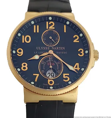Ulysse Nardin Maxi Marine Chronometer 266-66 18k Rose Gold Mens Watch • £7443.25