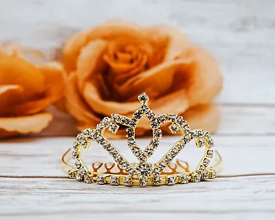 1 PC Rhinestone Mini Tiara With Comb Crystal Wedding Bridal Prom Pageant Party • $10.99