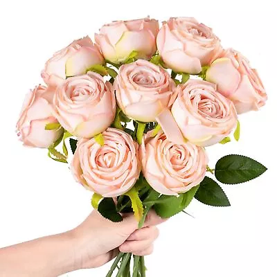 10pcs Vintage Silk Rose Flower Fake Artificial Rose Flower For Home Wedding P... • $25.18