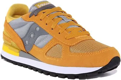 Saucony Shadow Original Mens Lace Up 80s Retro Trainer In Mustard Size UK 7 - 12 • £94.99