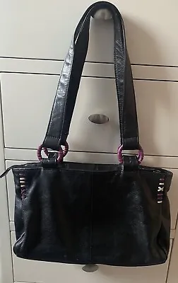 YOSHI Lichfield Soft Black Leather Tote/under Arm Bag • £12.50