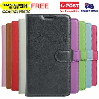 For Optus X Start 4G 5  5.0  Premium PU Leather Wallet Flip Phone Case Cover • $10.95