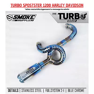 Exhaust Custom Fit For  Harley Davidson Iron 883 1200 Sportster 2 Into 1 • $390