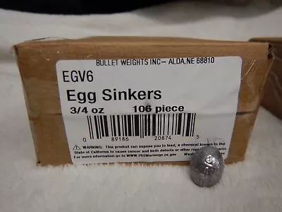 Bullet Weights EGV6 Egg Sinker 5lb 3/4oz 106pc Approx. Box • $29.99