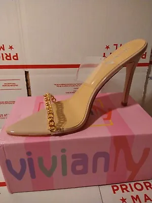 Vivianly Clear Pointed Toe Heels Sandals Transparent Strap Stiletto High Heels 9 • $13.86