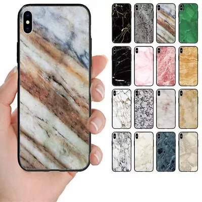 For Apple IPhone Series - Marble Print Pattern Back Case Mobile Phone Cover #1 • $9.98