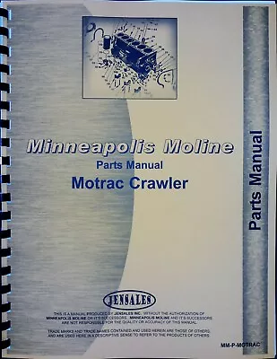 Minneapolis Moline Motrac Tractor Parts Manual Catalog • $40.99